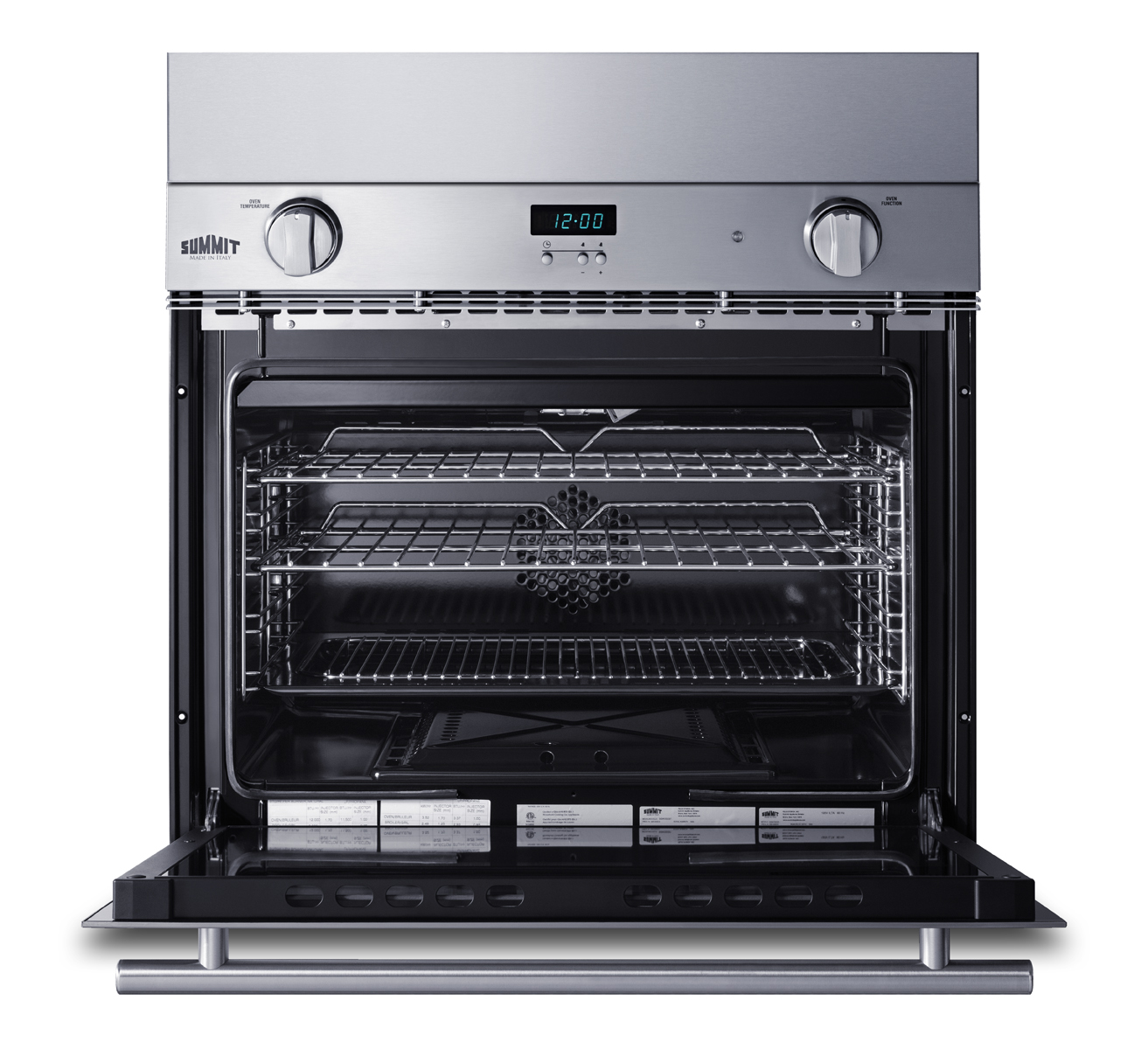 Wall oven trim kit in stainless steel for installation with Summit SGWOGD27 or other 27